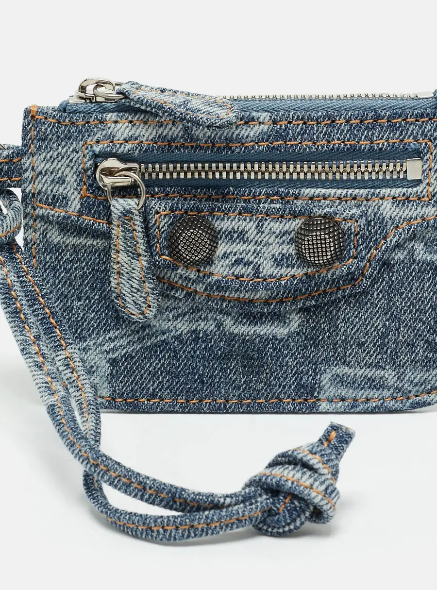 Balenciaga Le Cagole Blue Denim Coin Purse