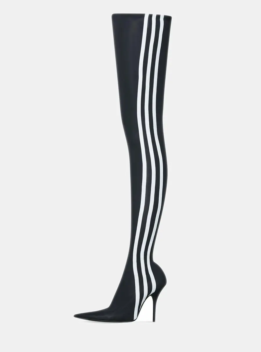 Balenciaga x Adidas Black/White Spandex Knife Over The Knee Boots Size 37