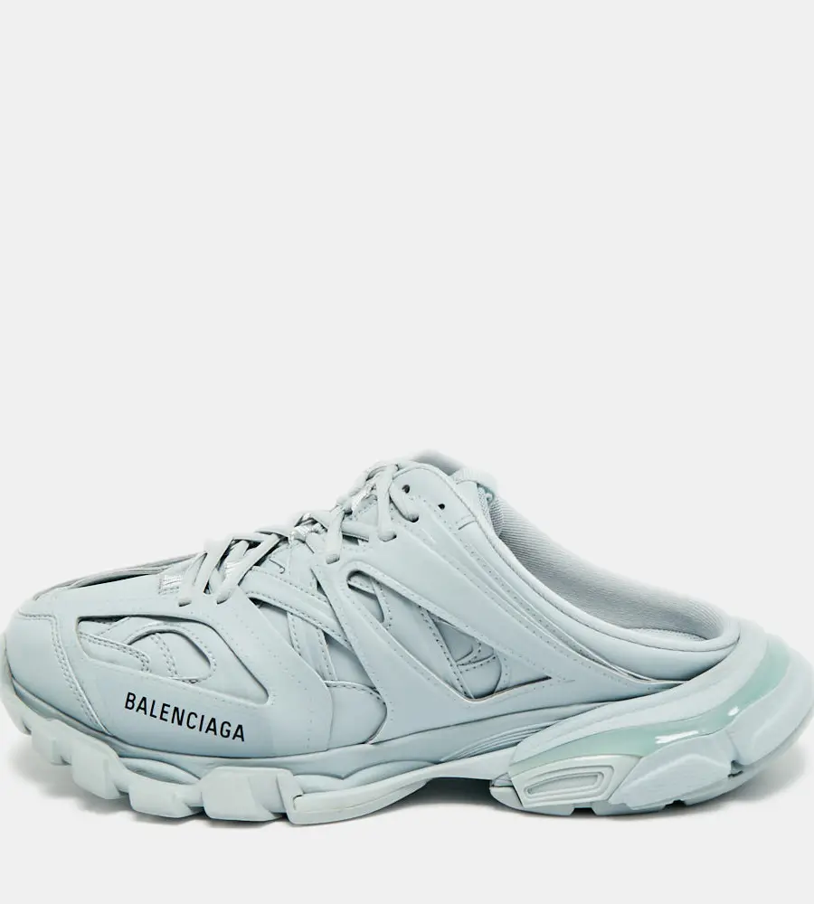 Balenciaga Track Size 42 Blue Faux Leather Sneakers Mules
