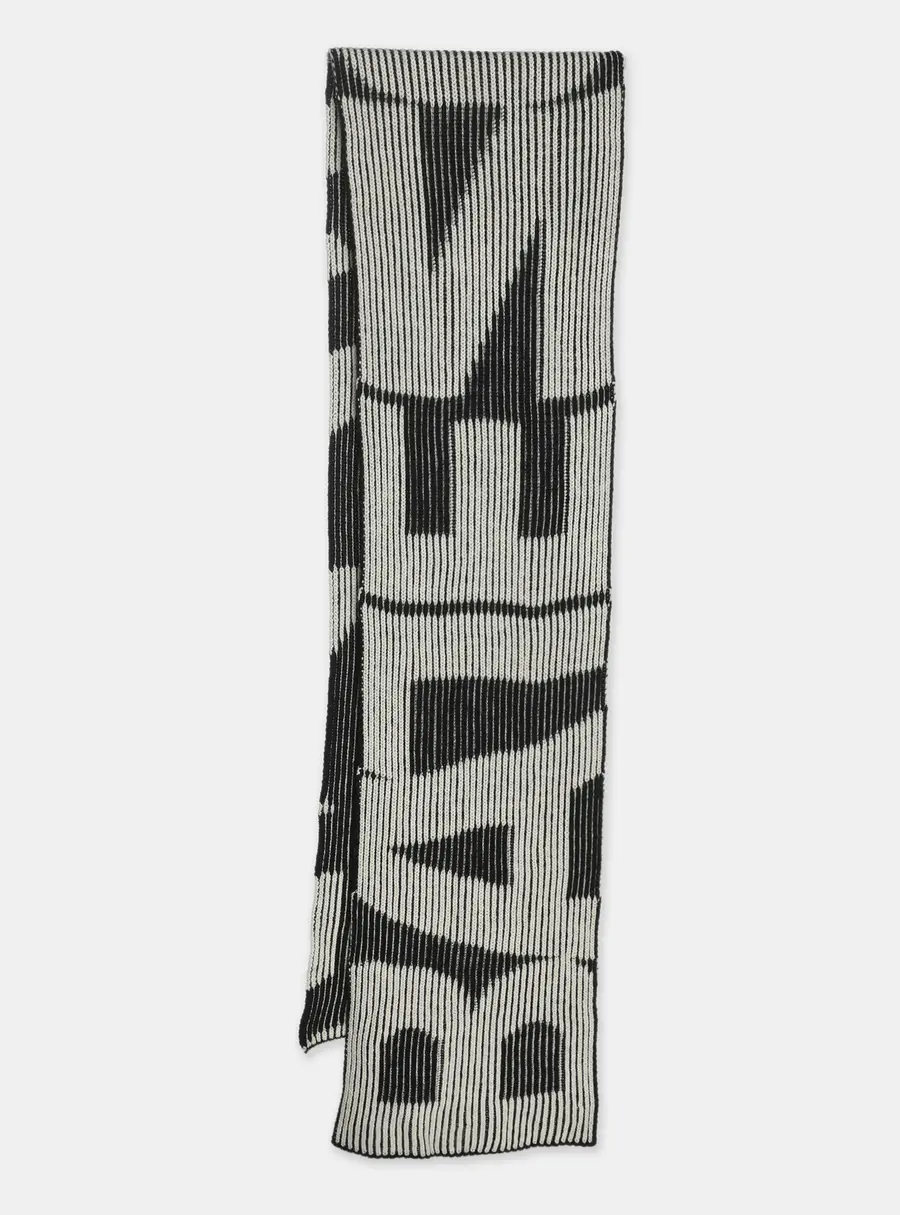 Balenciaga Black/White Wool Muffler