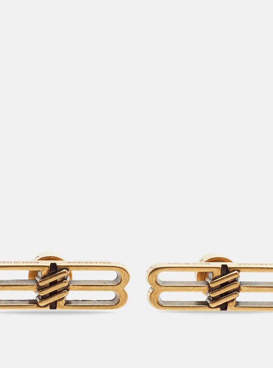 Balenciaga BB Icon Gold Tone Earrings