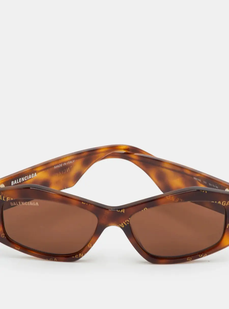 Balenciaga Tortoise Brown BB0106S Frame Geometric Sunglasses