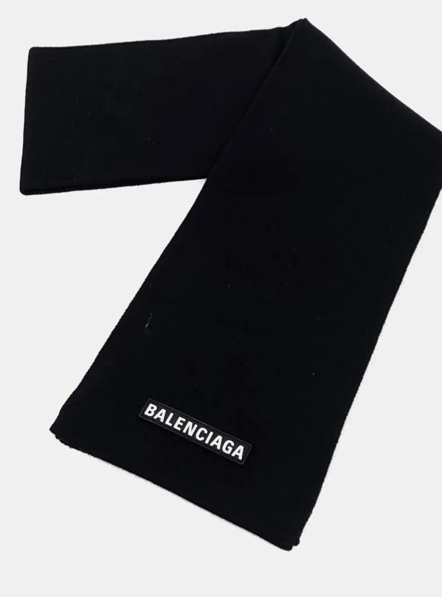 Balenciaga Wool Black Scarf