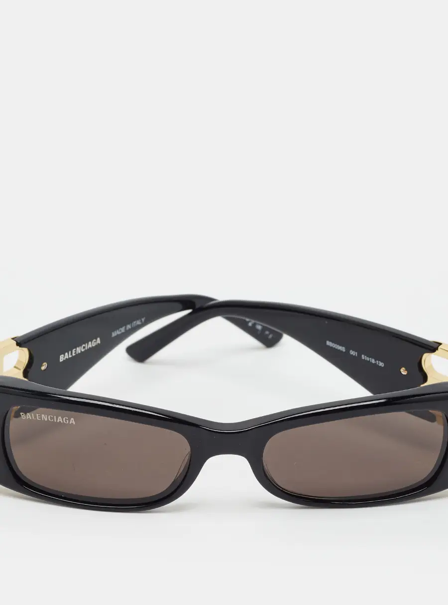 Balenciaga Black BB0096S Dynasty Rectangle Sunglasses