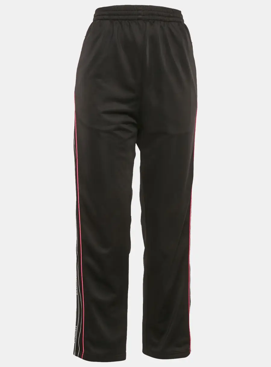 Balenciaga Black Logo Striped Jersey Track Pants S