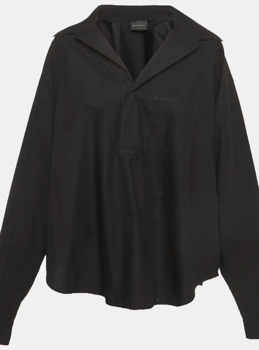 Balenciaga Black Cotton Oversized Shirt S