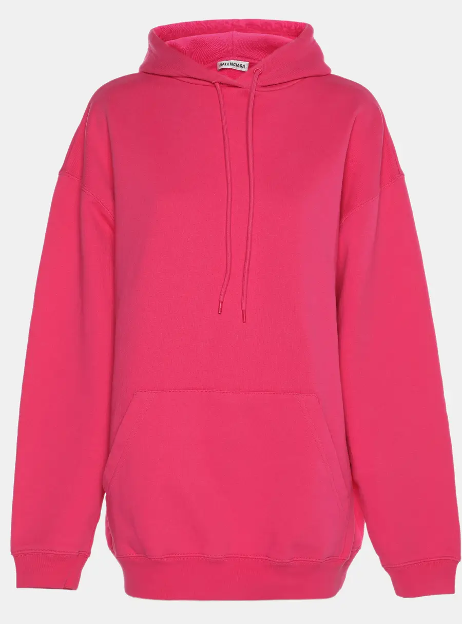 Balenciaga Pink Knit Hooded Sweatshirt M