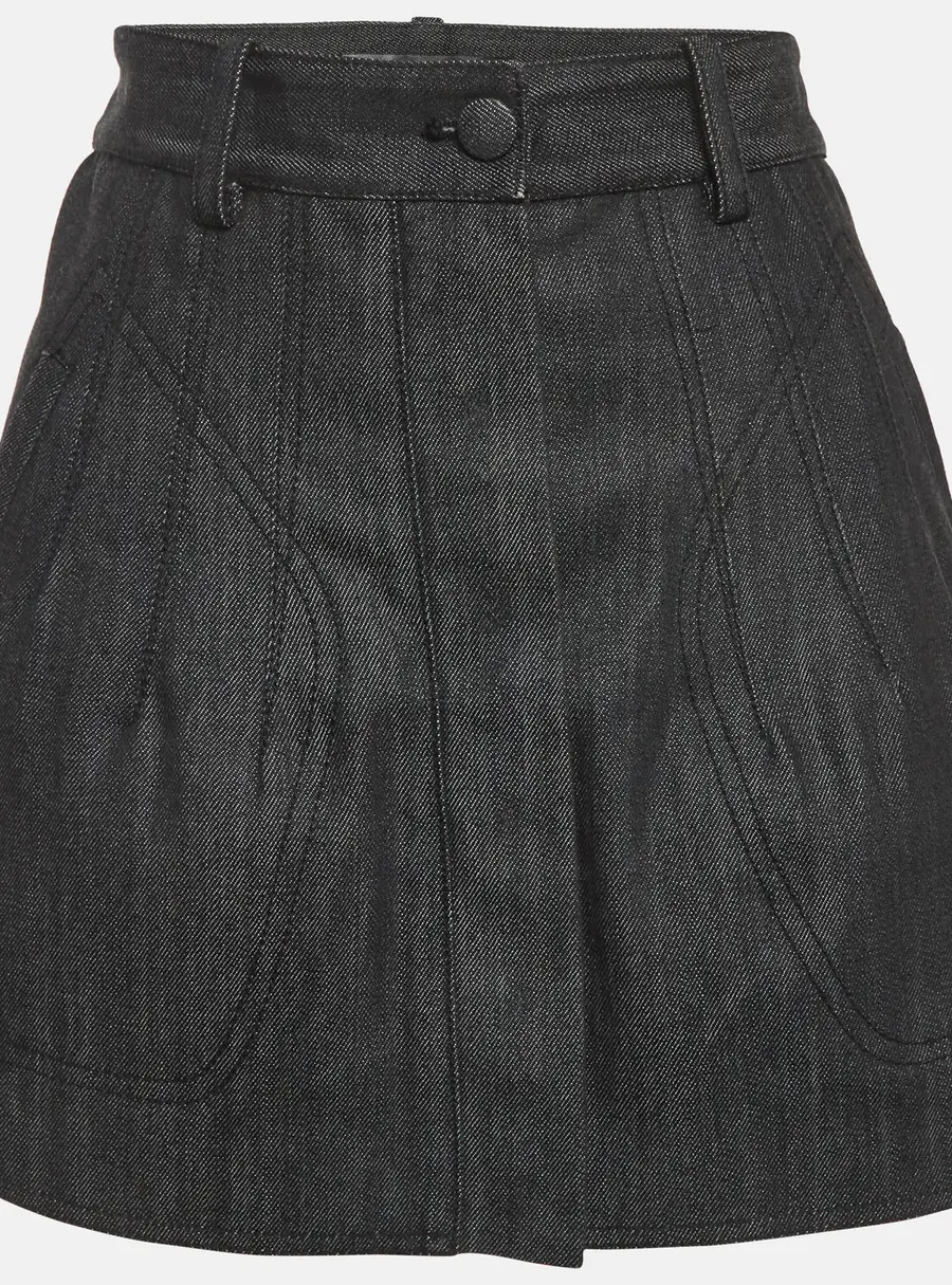Balenciaga Black Denim Mini Skirt M