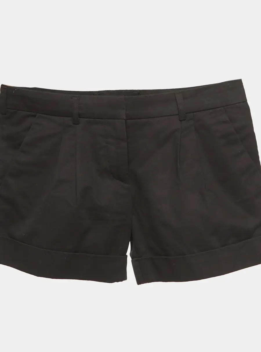 Balenciaga Black Gabardine Pleated Shorts M