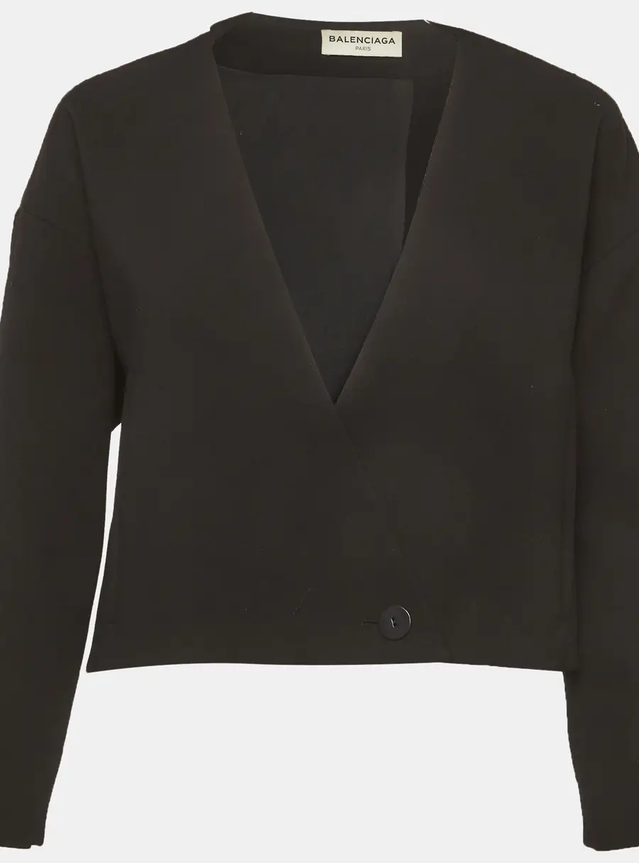 Balenciaga Black Wool Oversized Cropped Jacket S