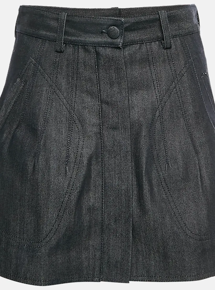 Balenciaga Navy Blue Denim Mini Skirt M