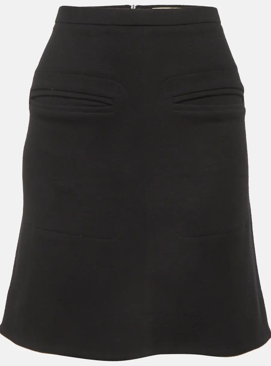 Balenciaga Black Stretch Wool Mini Skirt S