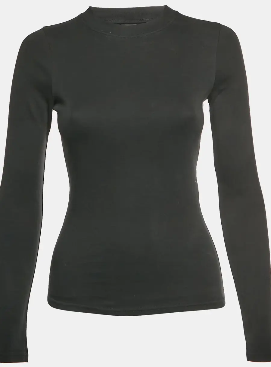 Balenciaga Black Jersey Long Sleeves Top M