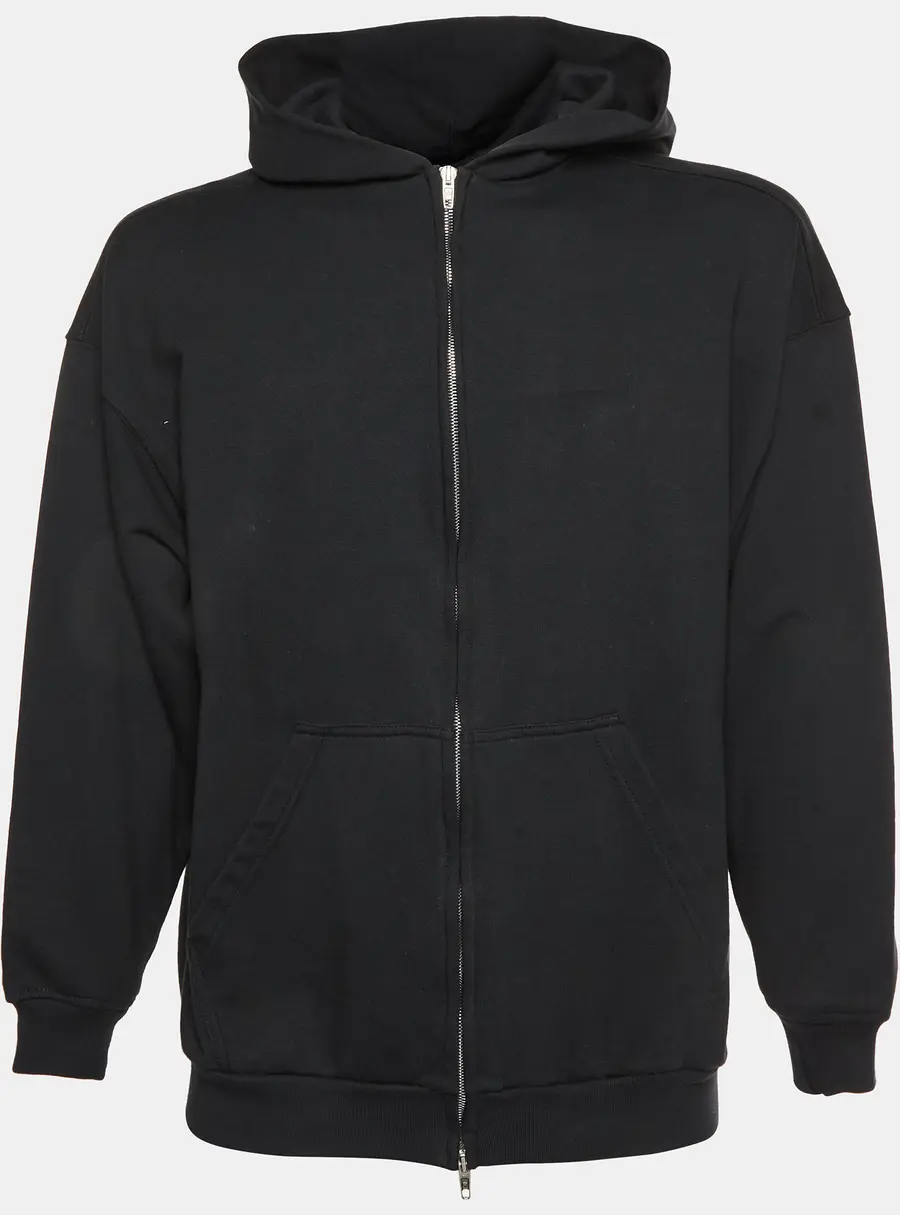 Balenciaga Unisex Black Cotton Zip-up Hoodie S