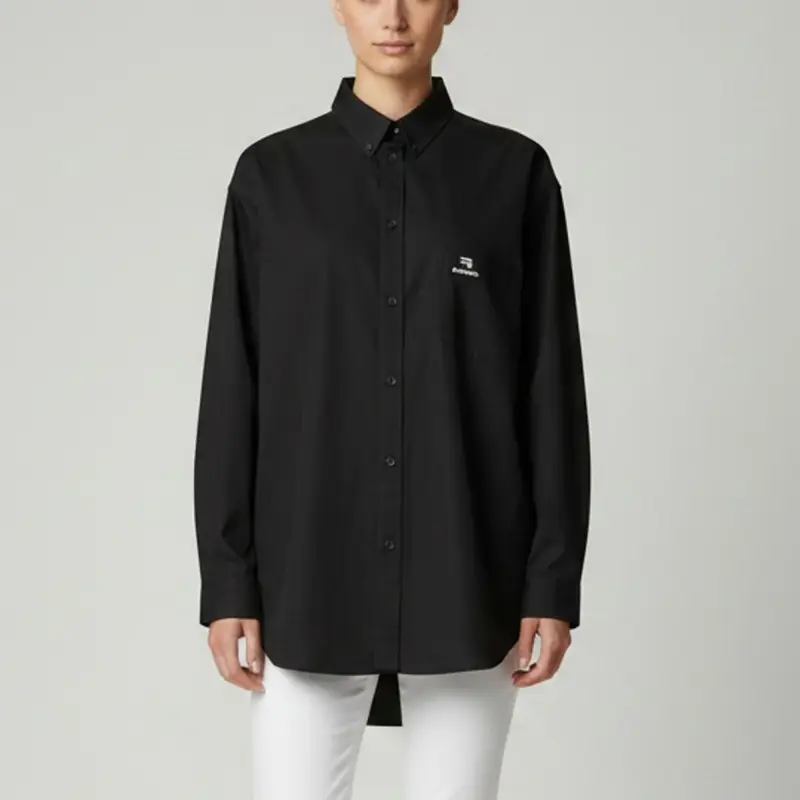 Balenciaga Unisex Black Cotton Long Sleeves Shirt M
