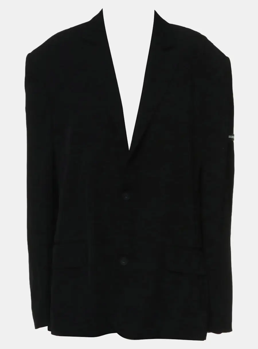 Balenciaga Black Oversized Unisex Logo Blazer M