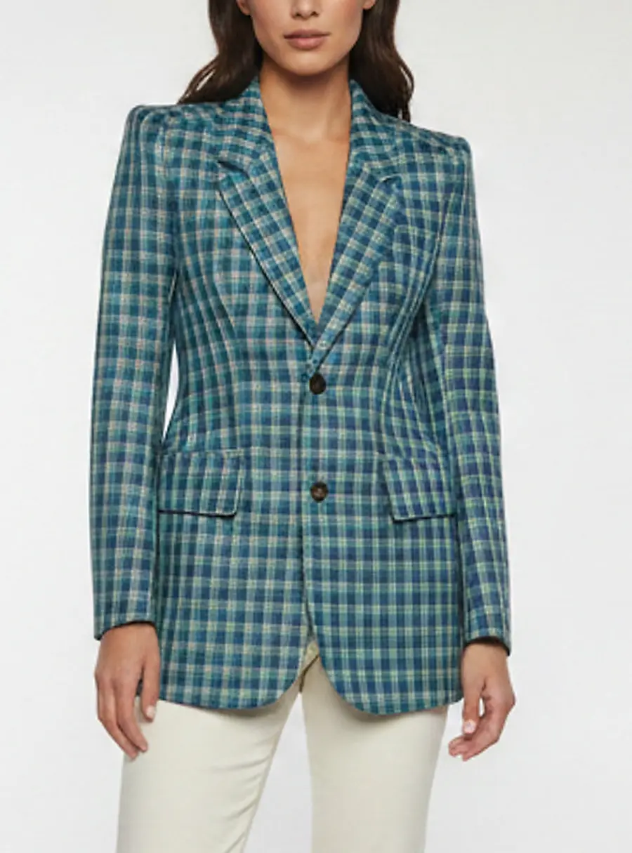 Balenciaga Multicolor Wool Hourglass Blazer M