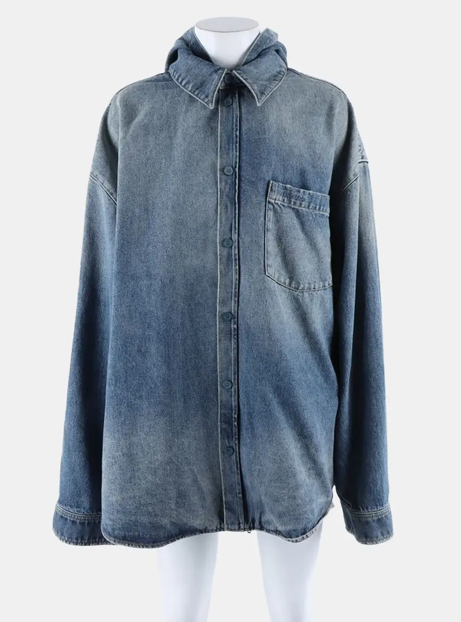 Balenciaga hooded denim jacket 4
