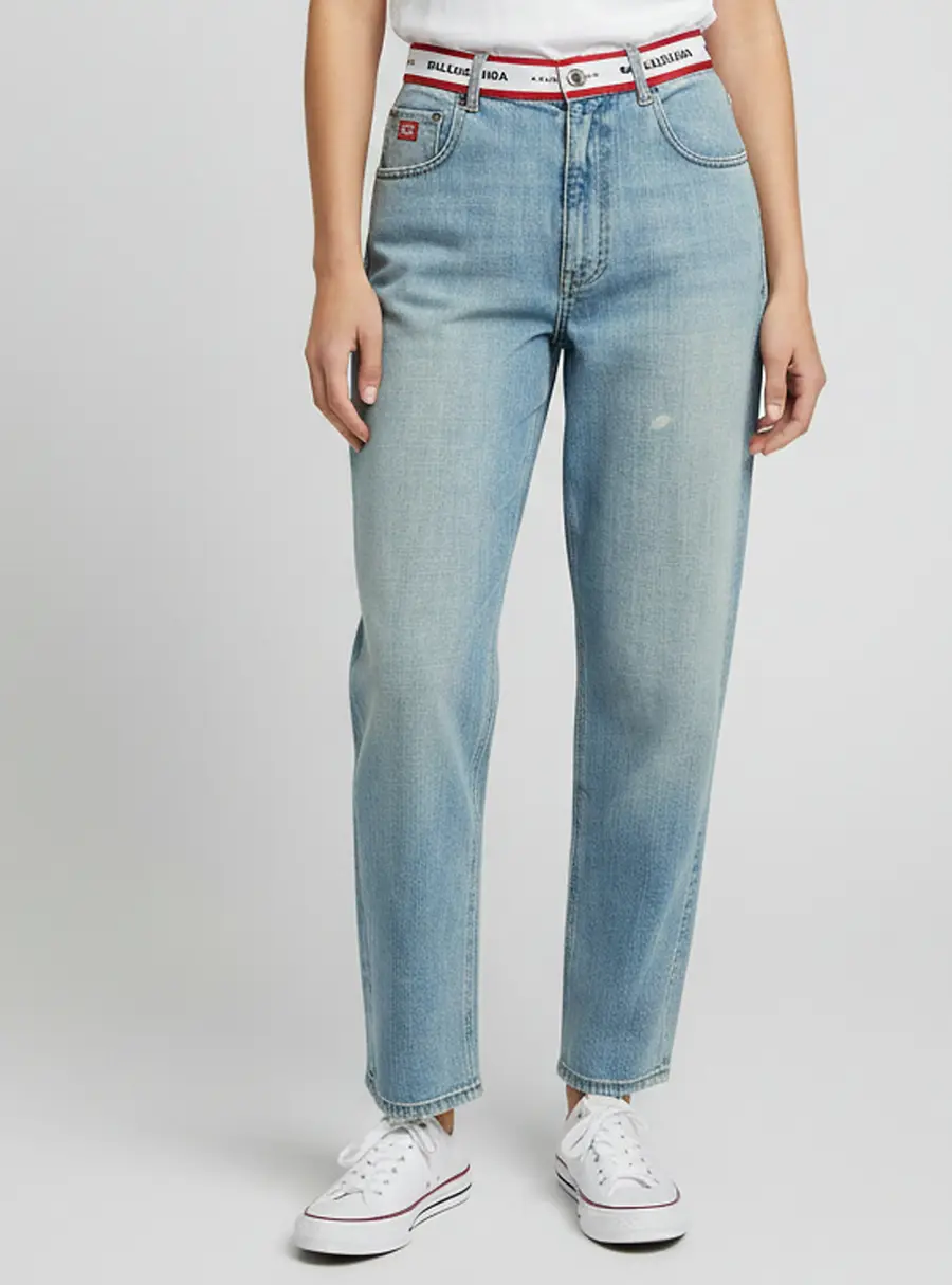 Balenciaga Unifit Blue Denim Distressed Wide Leg Jeans XS/Waist 29"