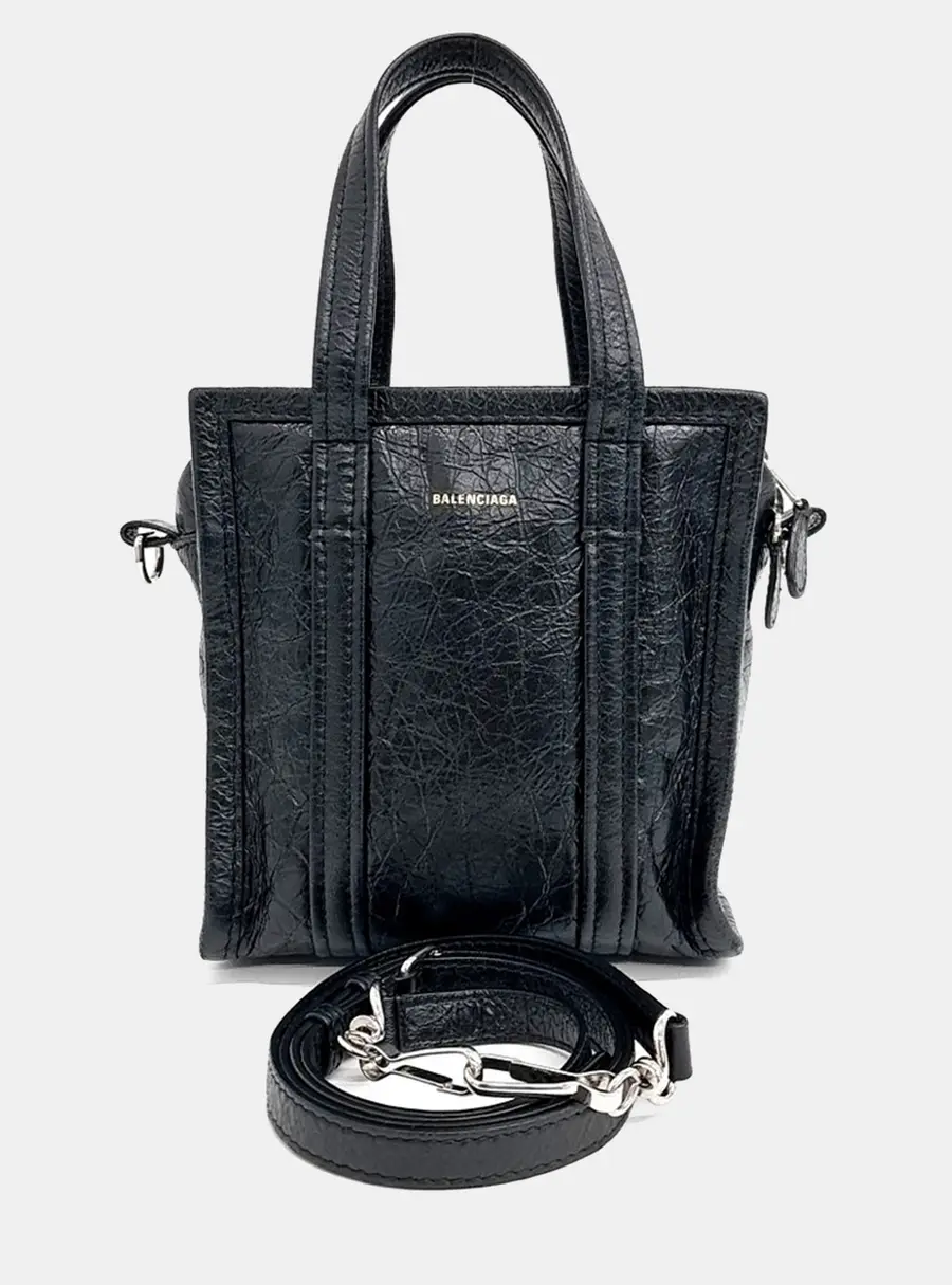 Balenciaga Black Leather Bazaar XXS bag