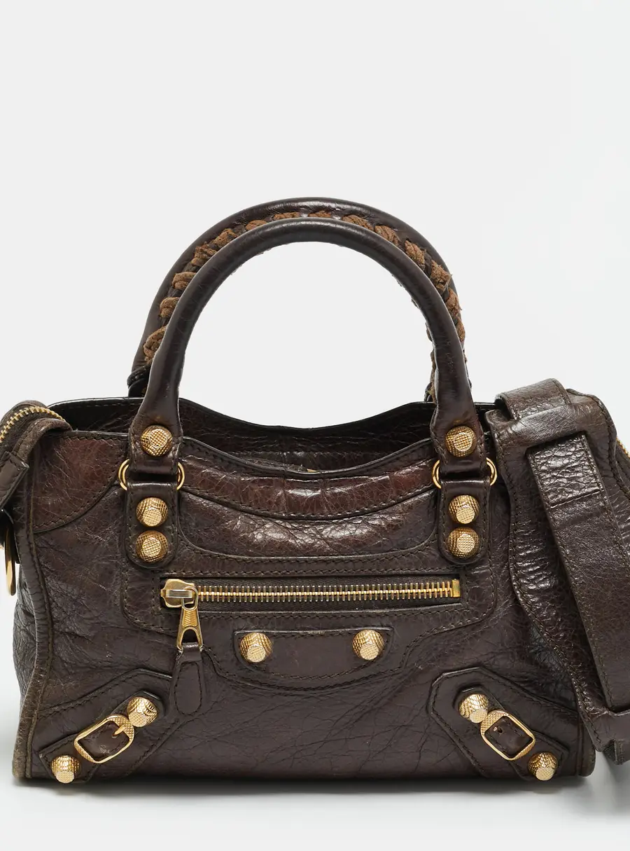 Balenciaga Cacao Brown Leather Mini Classic City Bag
