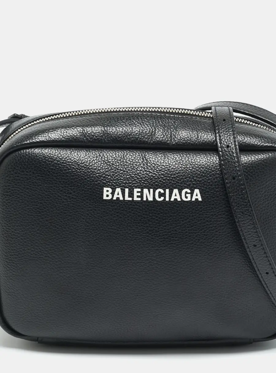 Balenciaga Everyday Black Leather Camera Shoulder Bag