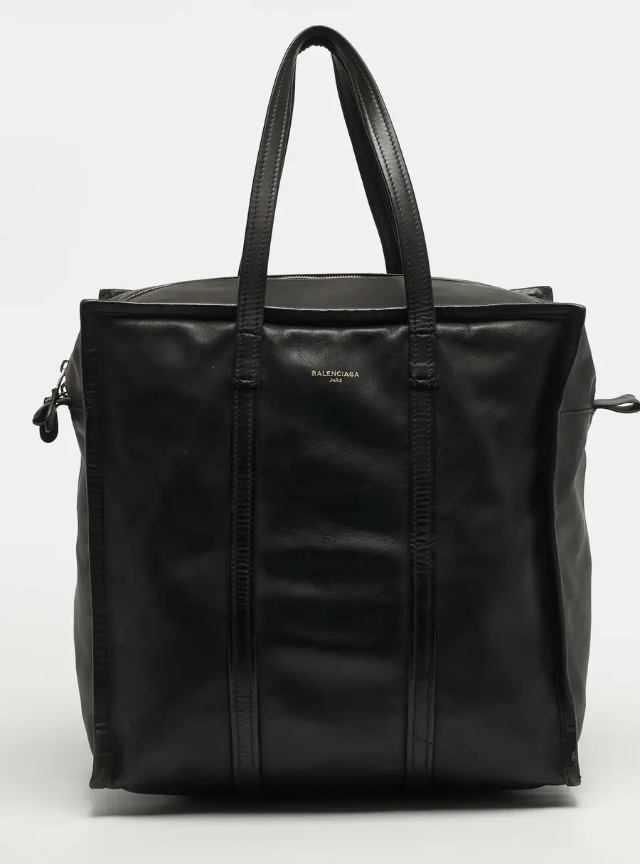 Balenciaga Bazar Medium Black Leather Tote
