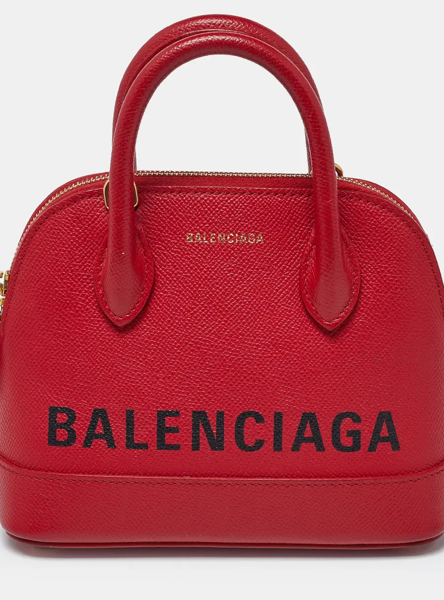 Balenciaga Ville XXS Red Leather Satchel