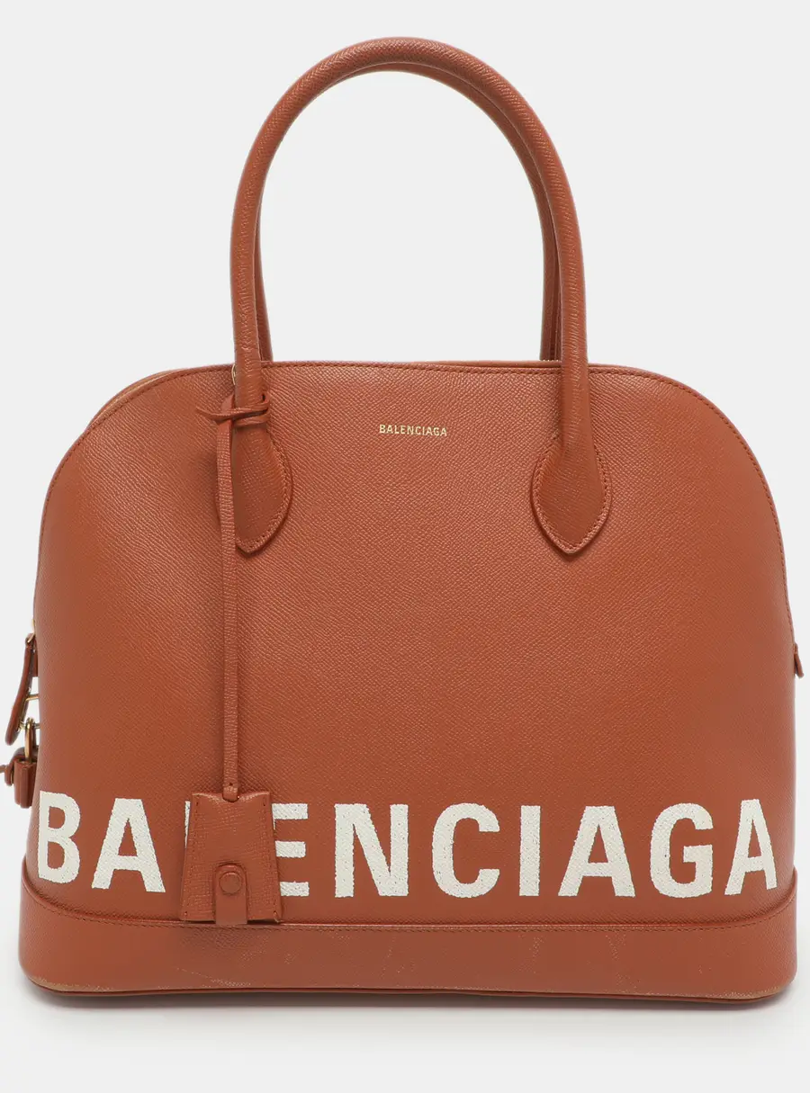 Balenciaga Ville Medium Brown Leather Top Handle Bag