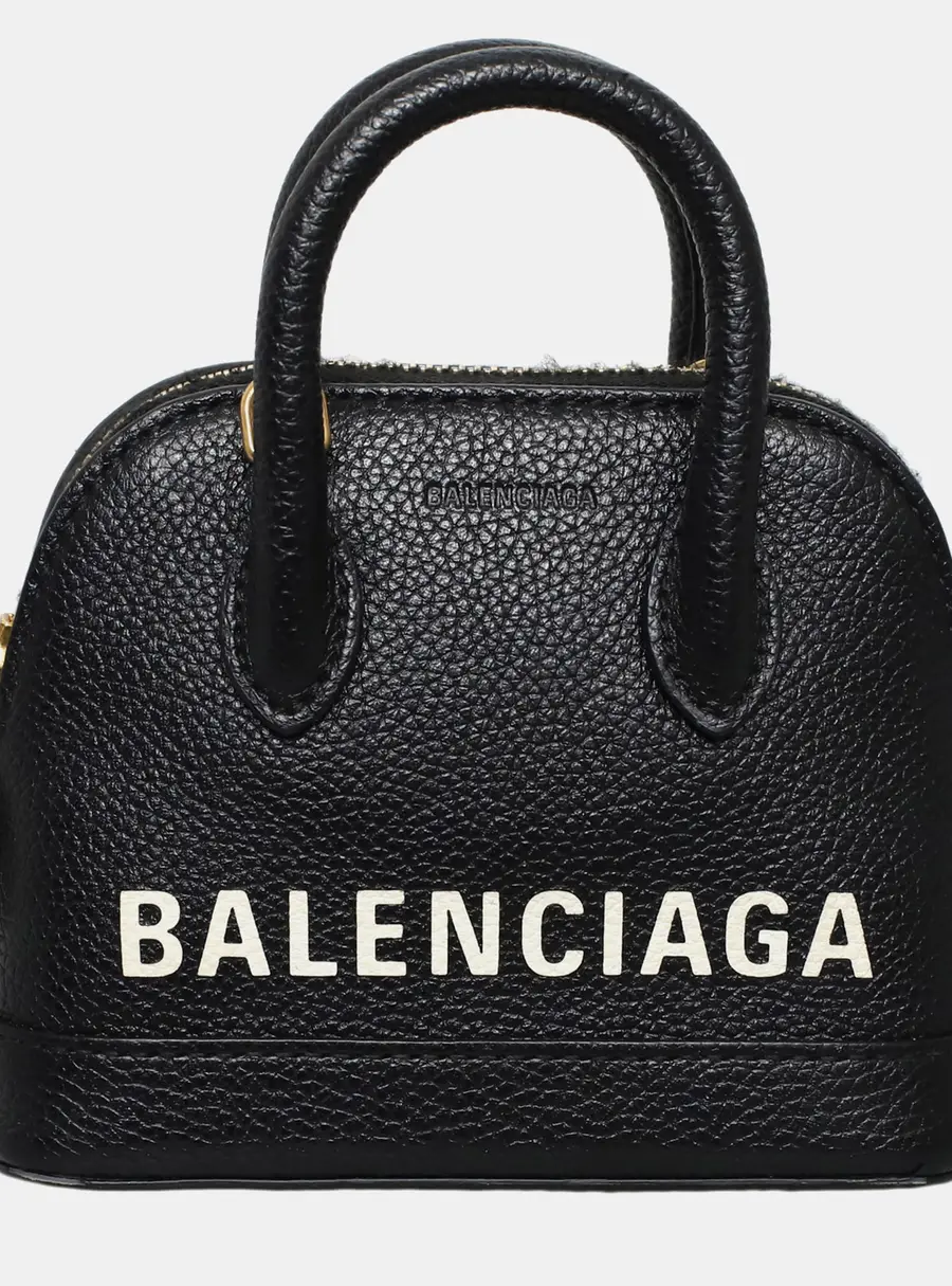 Balenciaga Ville Mini Black Leather Top Handle Bag