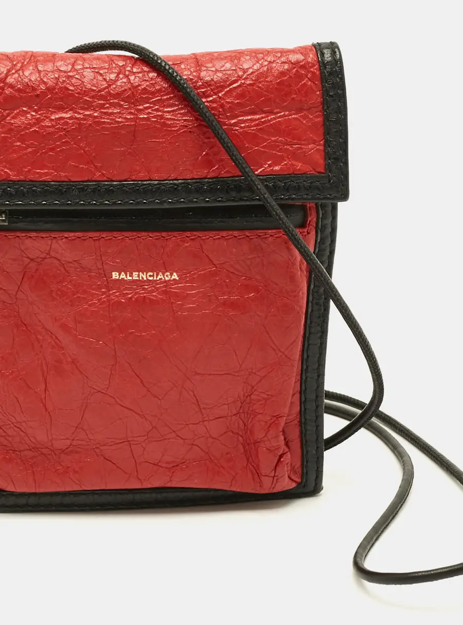 Balenciaga Explorer Red/Black Leather Crossbody Bag
