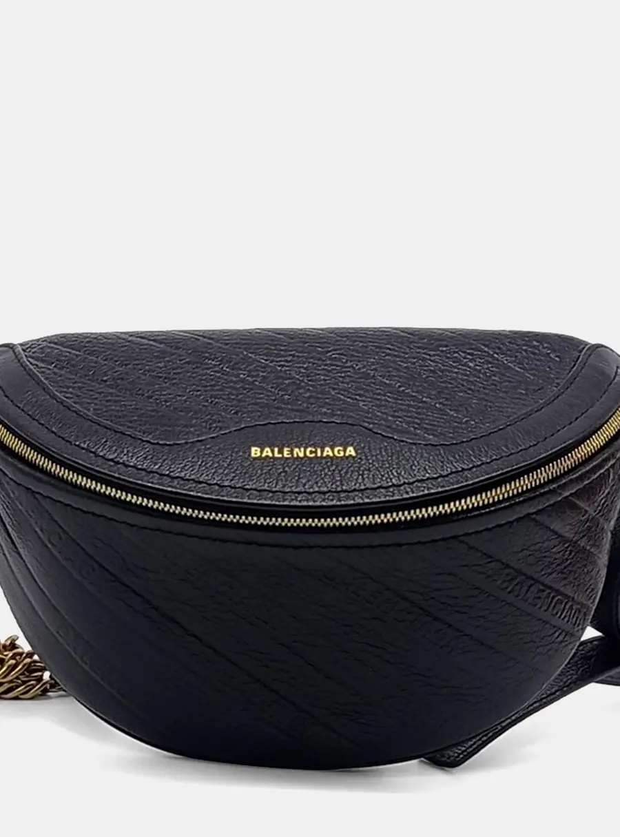 Balenciaga Black Leather Souvenir Bag XXS