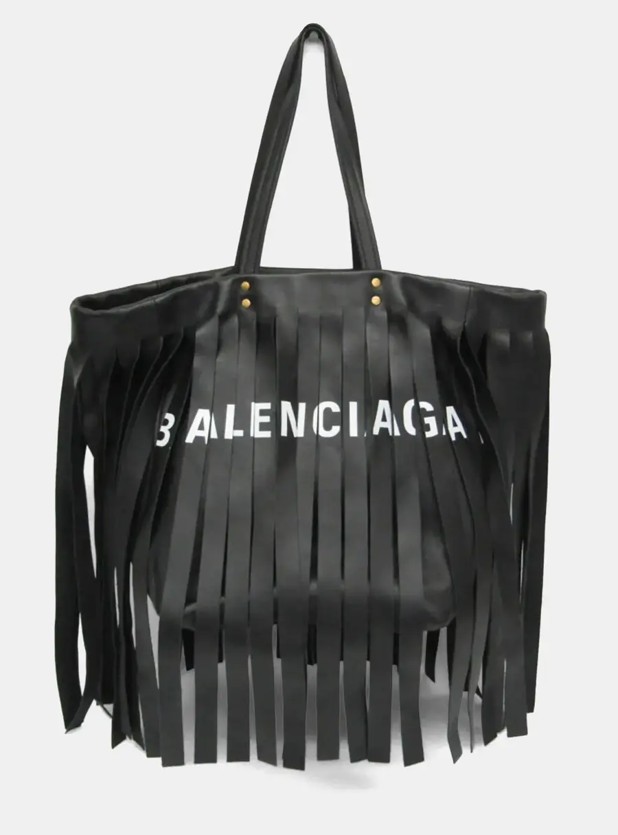Balenciaga Laundry Cabas S Black Leather Tote Bag