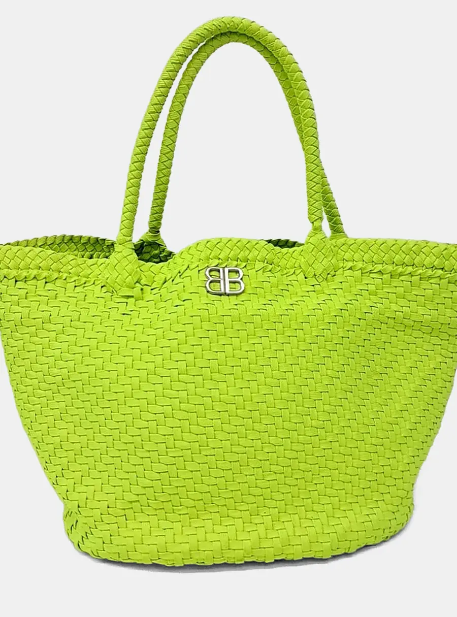 Balenciaga Fabric Neon Shoelace Tote Bag (508906)