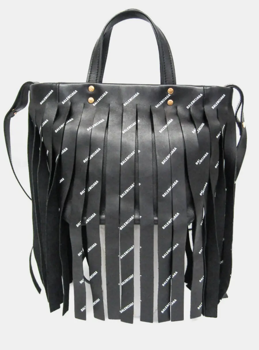 Balenciaga Laundry Cabas XS Black Calfskin Leather Tote Bag