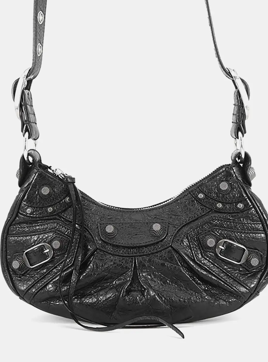 Balenciaga Le Cagole XS Black Lambskin Leather Shoulder Bag