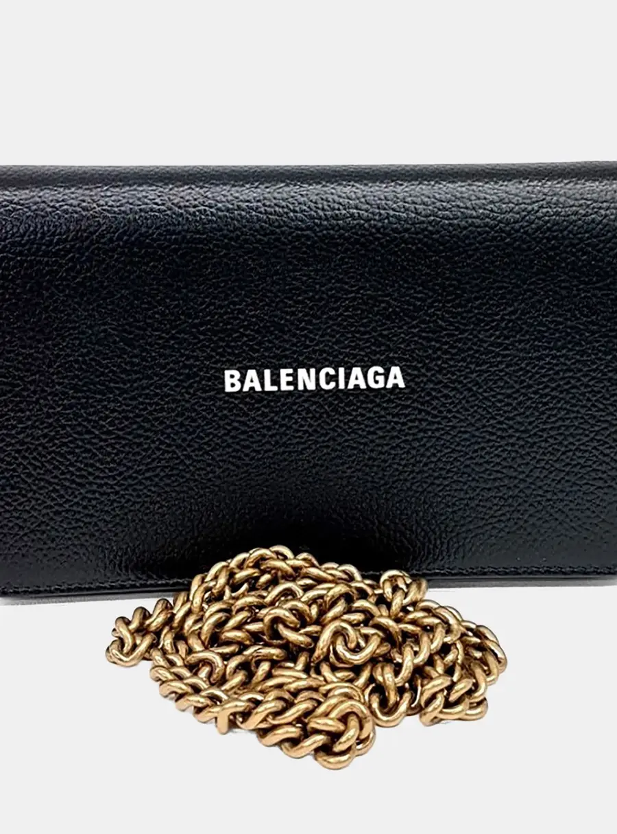 Balenciaga Black Leather Flap Mini Crossbody Bag (655742)