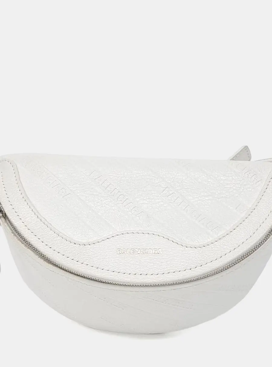 Balenciaga White Leather Souvenir Bag