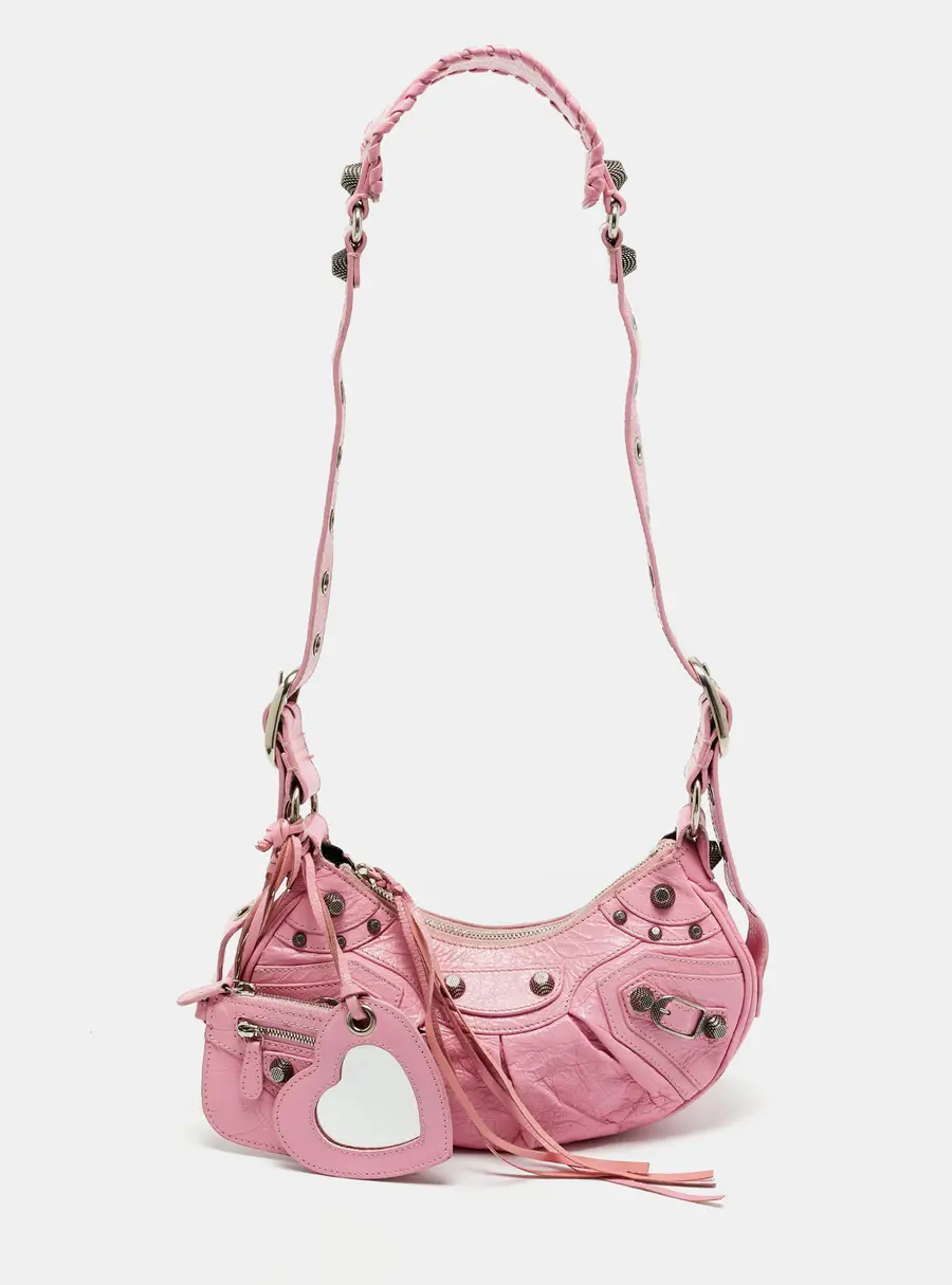 Balenciaga Le Cagole XS Pink Leather Shoulder Bag