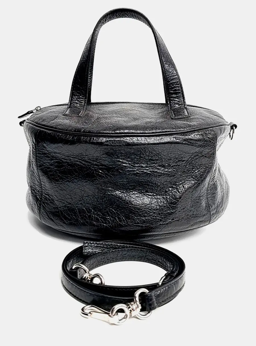 Balenciaga Airbag Hobo Black Crackled Patent Leather Shoulder Bag