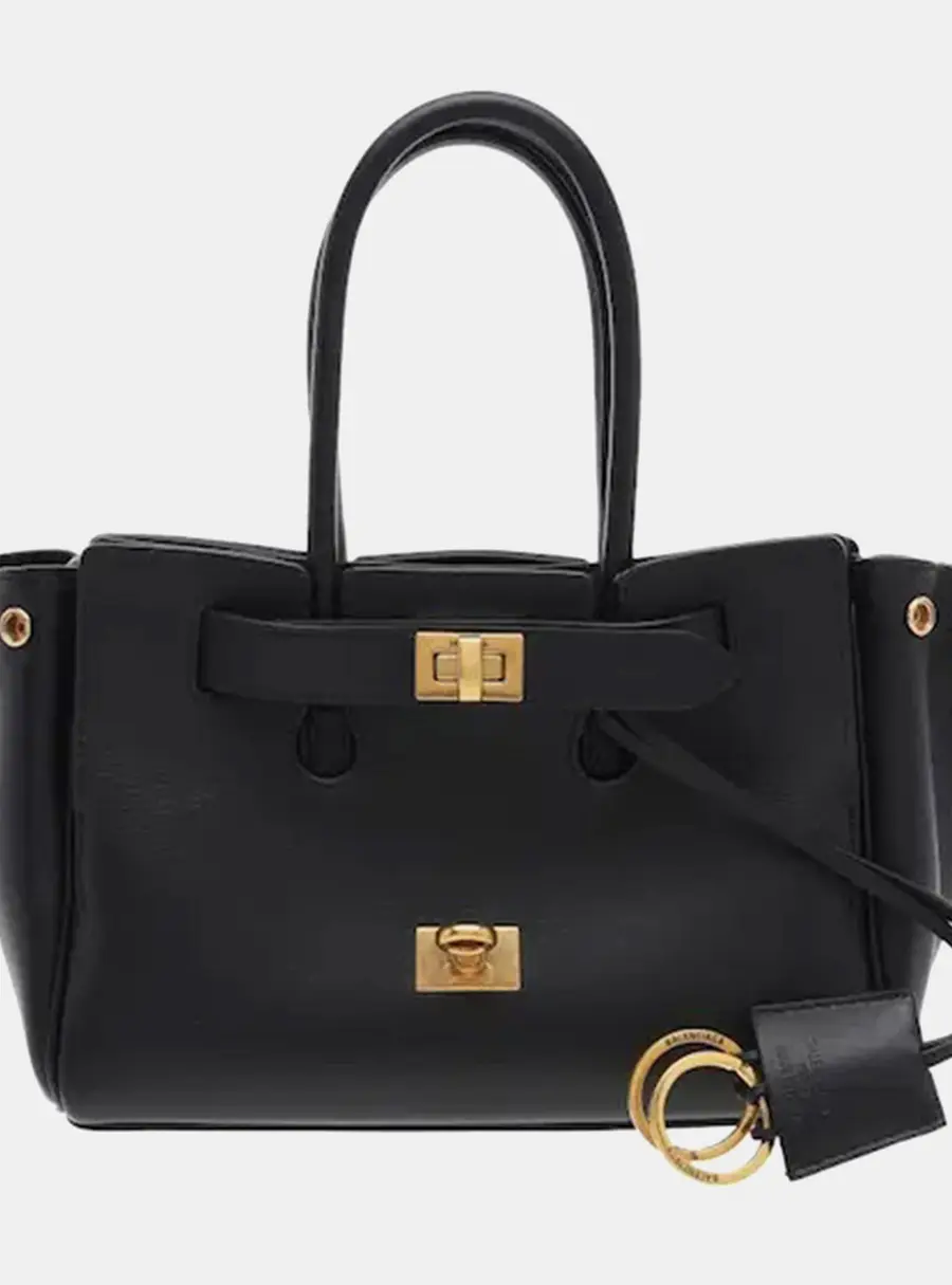 Balenciaga Bel Air Mini Black Smooth Calfskin Leather Carry All Bag