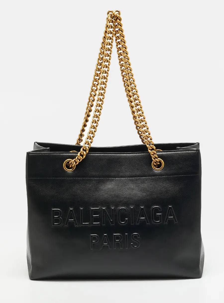 Balenciaga Duty Free Medium Black Leather Tote