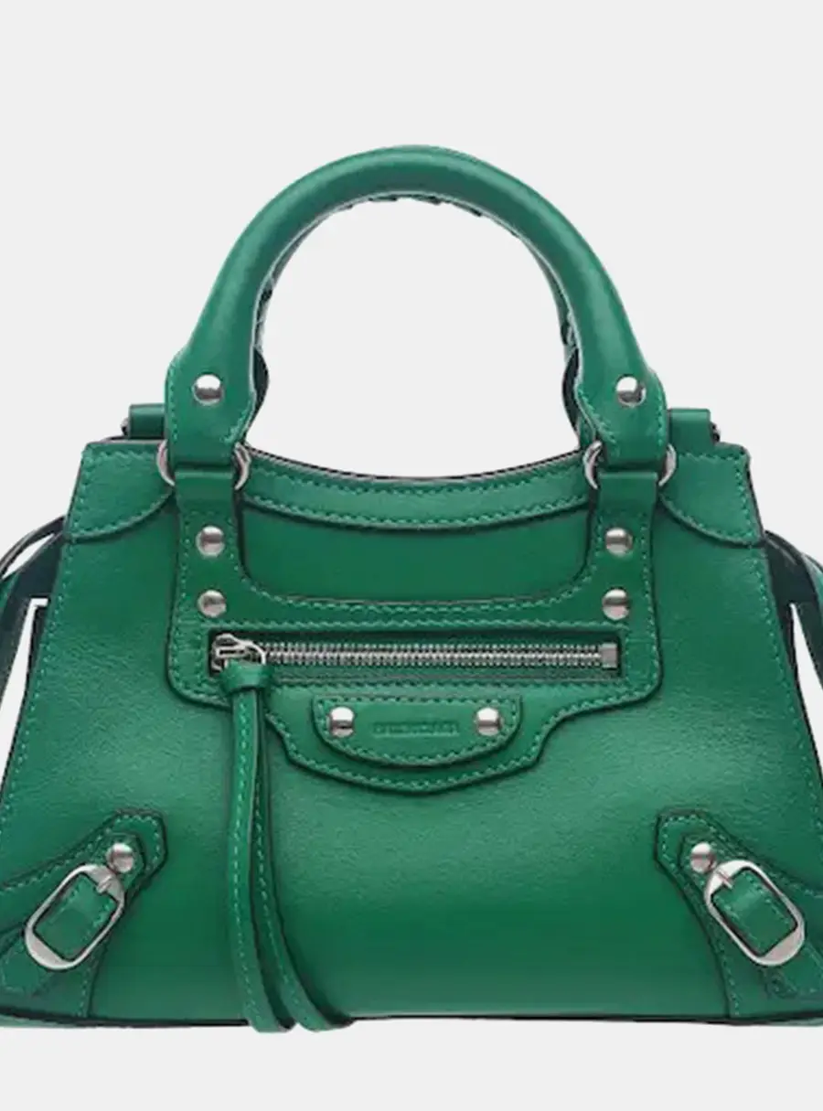 Balenciaga Neo Classic Mini Green Calfskin Leather Top Handle Bag