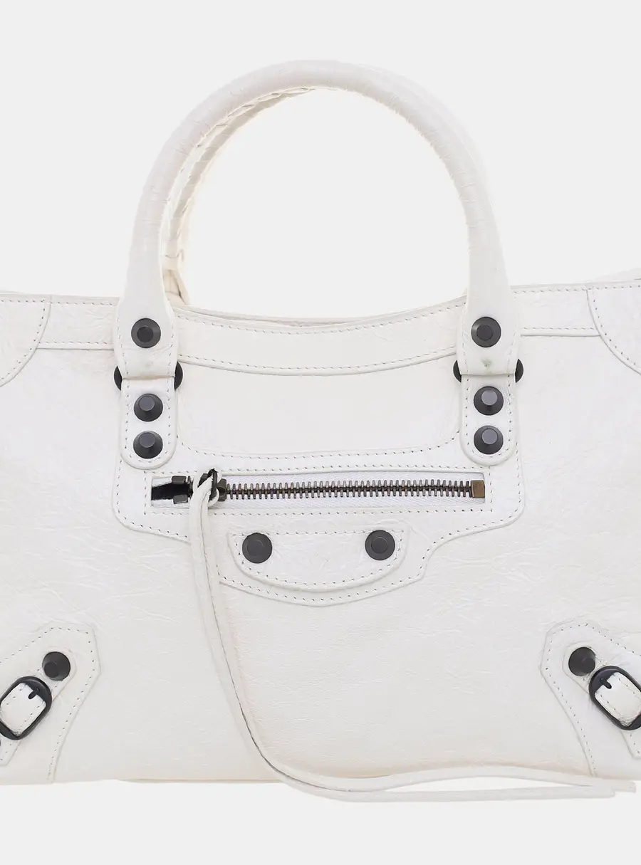 Balenciaga White Leather Small Le City Bag