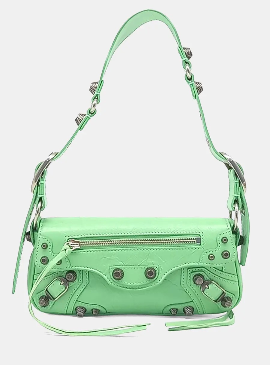 Balenciaga Green Leather Le Cagliostro Slingback XS