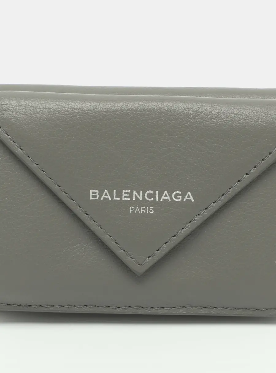 Balenciaga Papier Grey Leather Compact Wallet