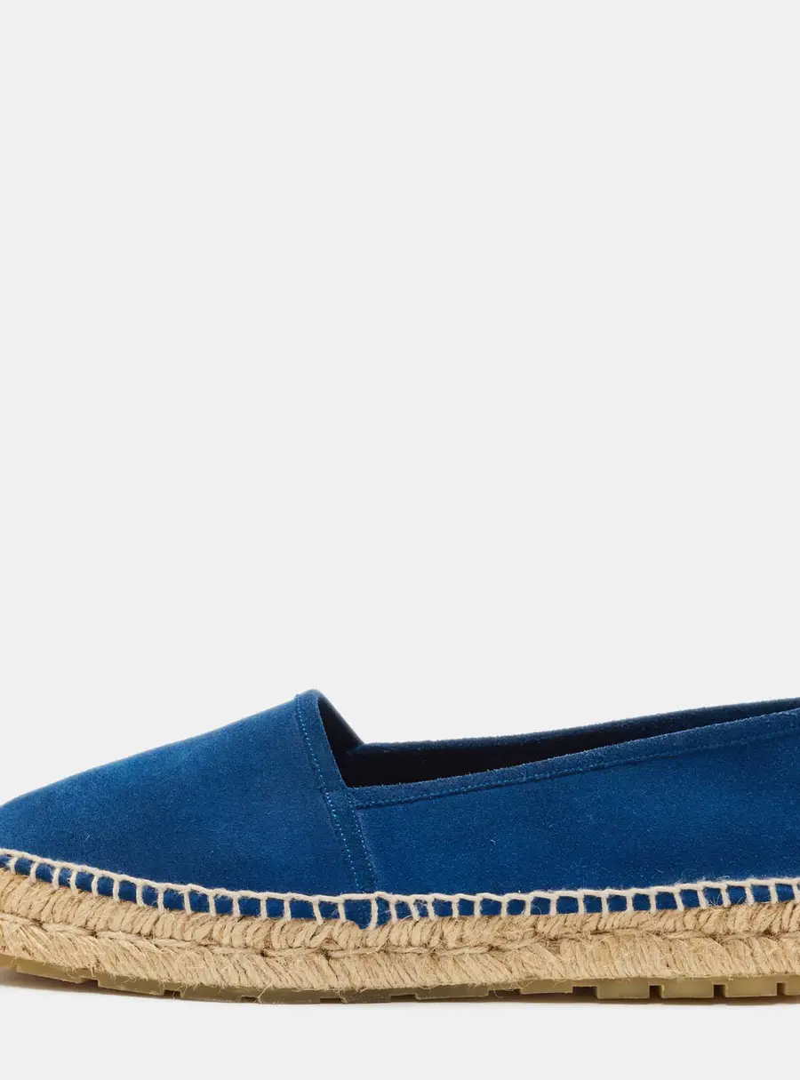 Balenciaga Blue Suede Espadrille Flats Size 40