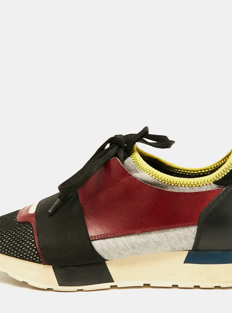 Balenciaga Race Runner Size 36 Multicolor Fabric, Leather and Mesh Lace Up Sneakers