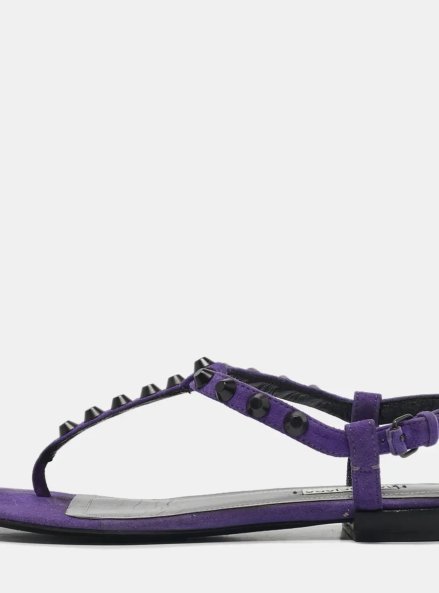 Balenciaga Purple Suede Arena Flat Sandals Size 37