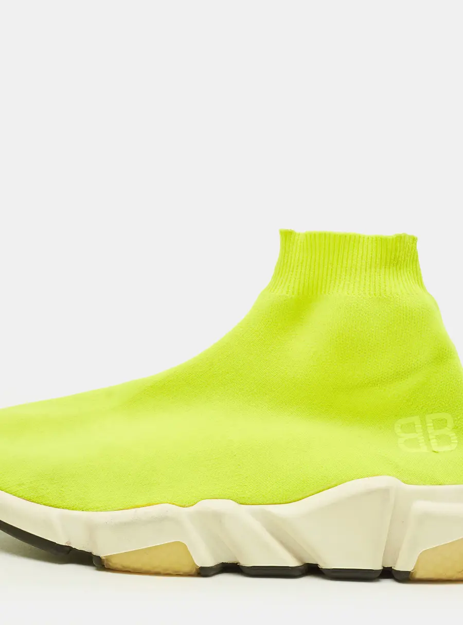 Balenciaga speed 2.0 Size 38 Green Knit Fabric High Top Sneakers